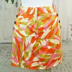 J. Crew women's size 6 orange camo mini skirt sz 6